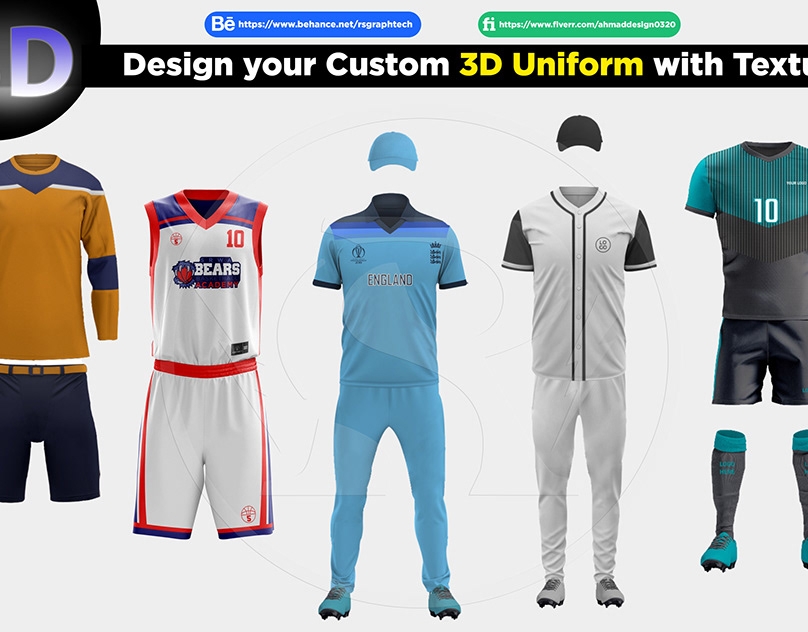 I will do custom 3d realistic sports and fitness apparel mockups.