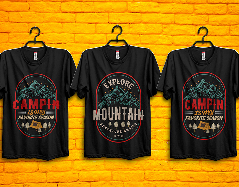 I will do your Camping, Hiking, Hunting, Mountain, Adventure T-shirt Design