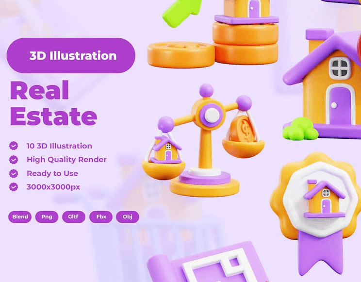 Real Estate 3D Illustration
