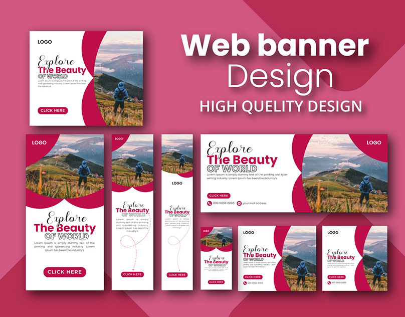You will get a Creative Website Banner and animated banner, advertising Banners