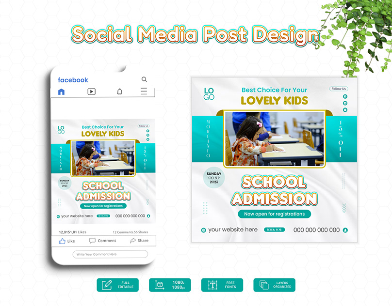 Social media post design template
