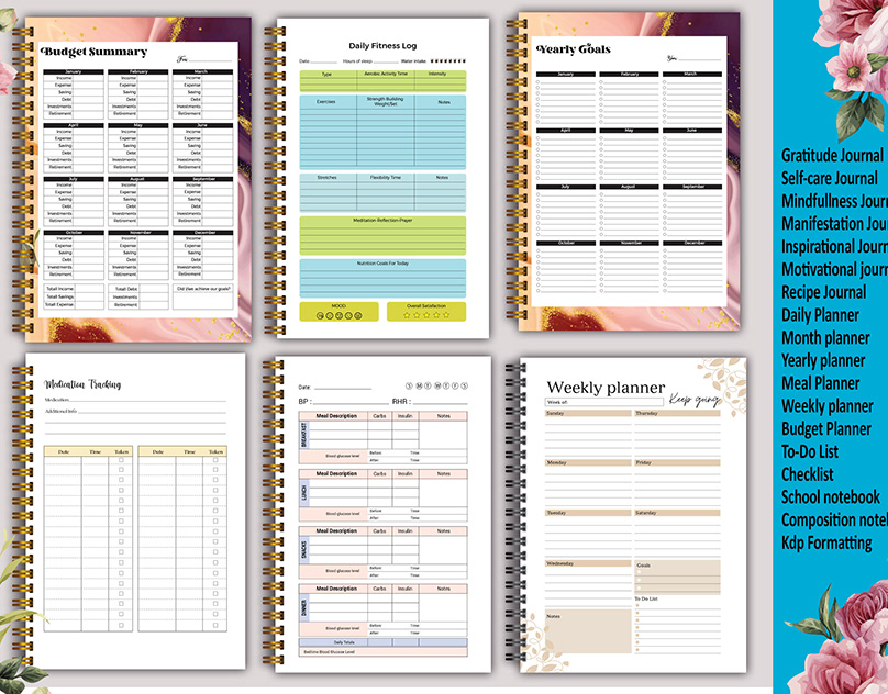 I will design custom journal, planner, workbook, habit tracker for you