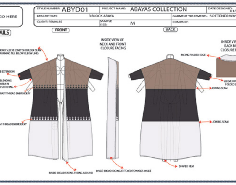 I will make modest apparel/ Abaya designing and tech pack