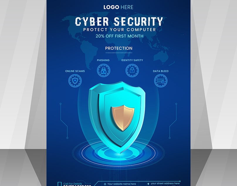 mordant cyber security flyer, social media posts poster, design