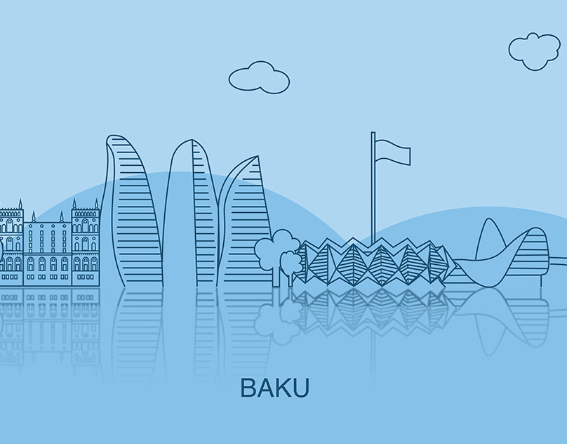 Baku city illustration.