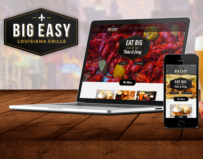 Big Easy Louisiana Grille Website Design.