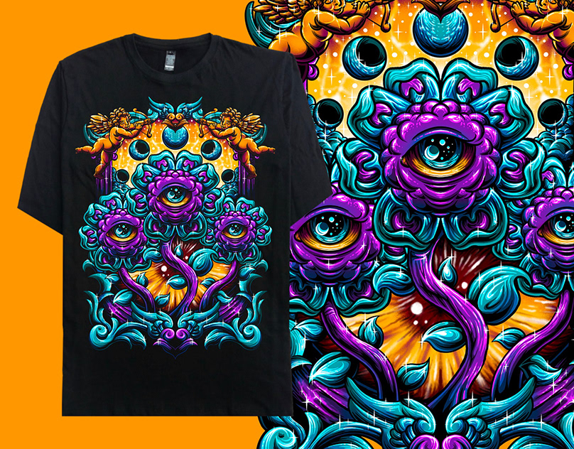 Psychedelic illustration for your tshirt