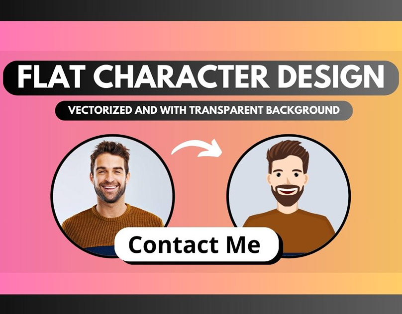 Flat character illustration service