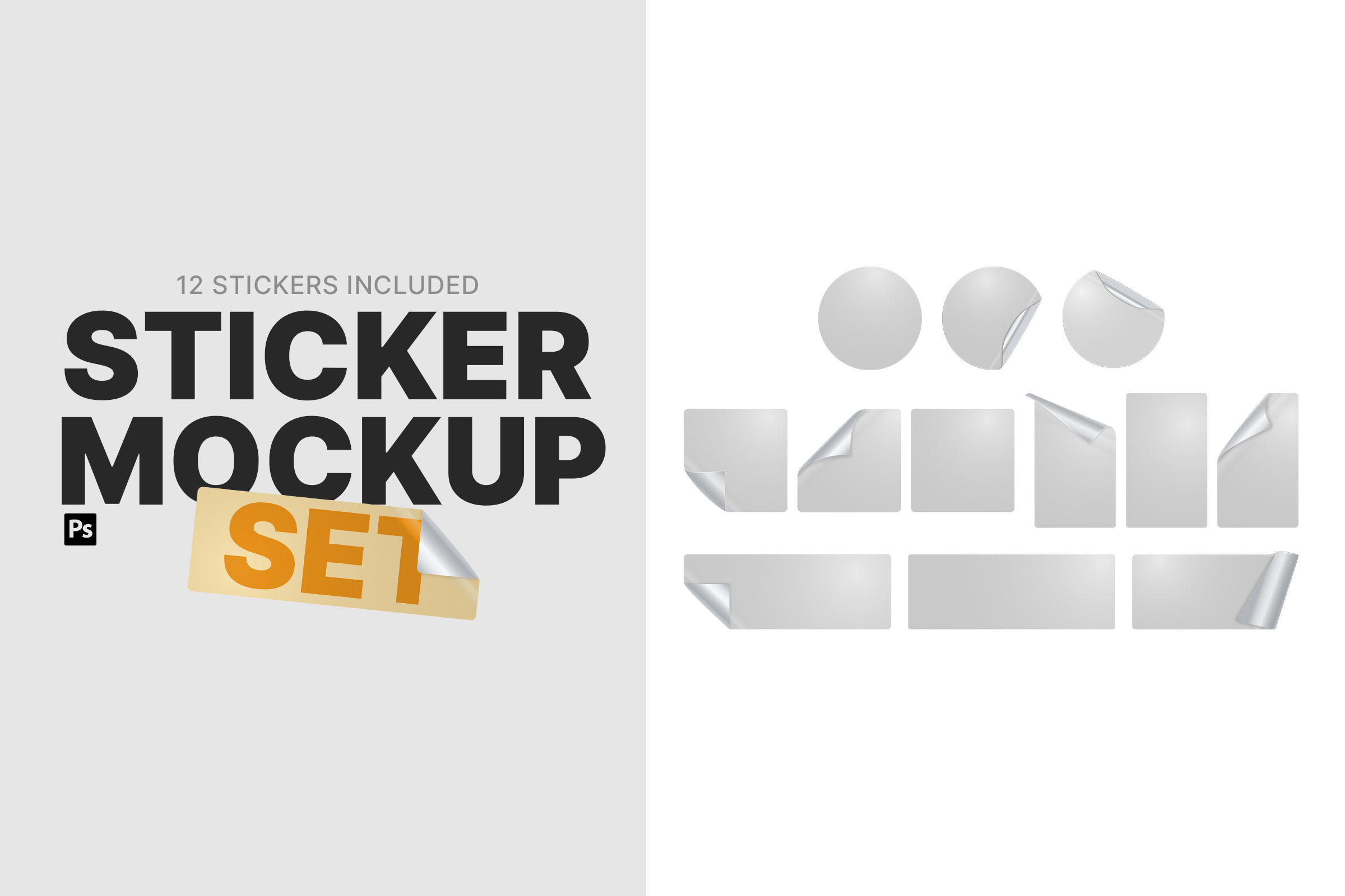 Sticker Mockup Set rendition image