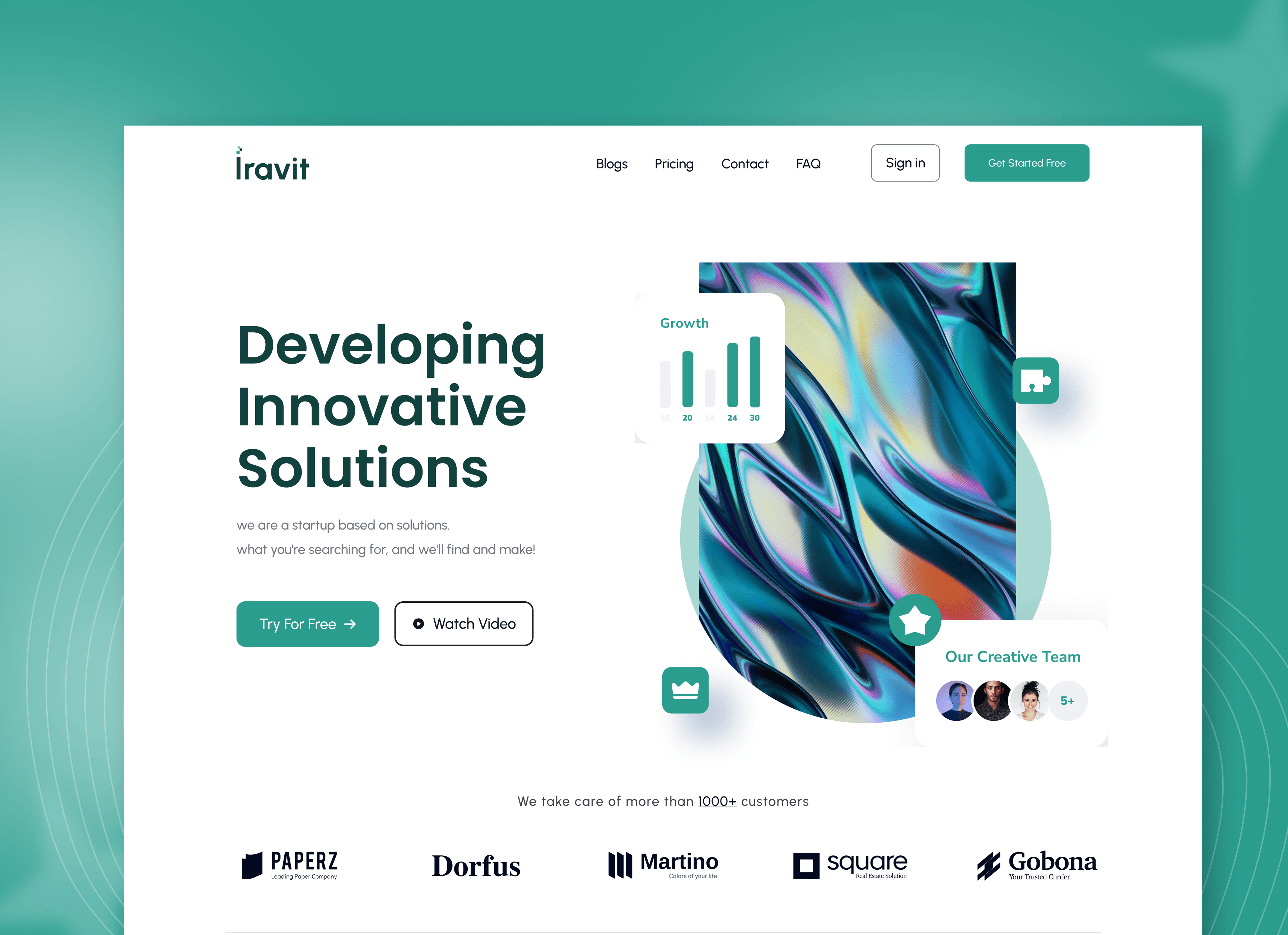 Iravit Creative Agency Template rendition image