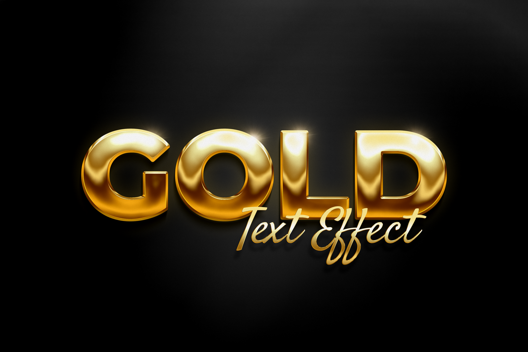 Gold Text Effect rendition image