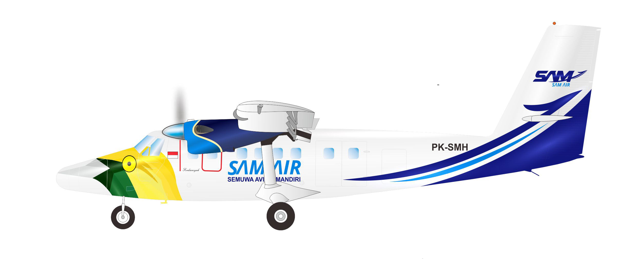 LIVERY 2 SAM AIR PK-SMH DHC-6 rendition image