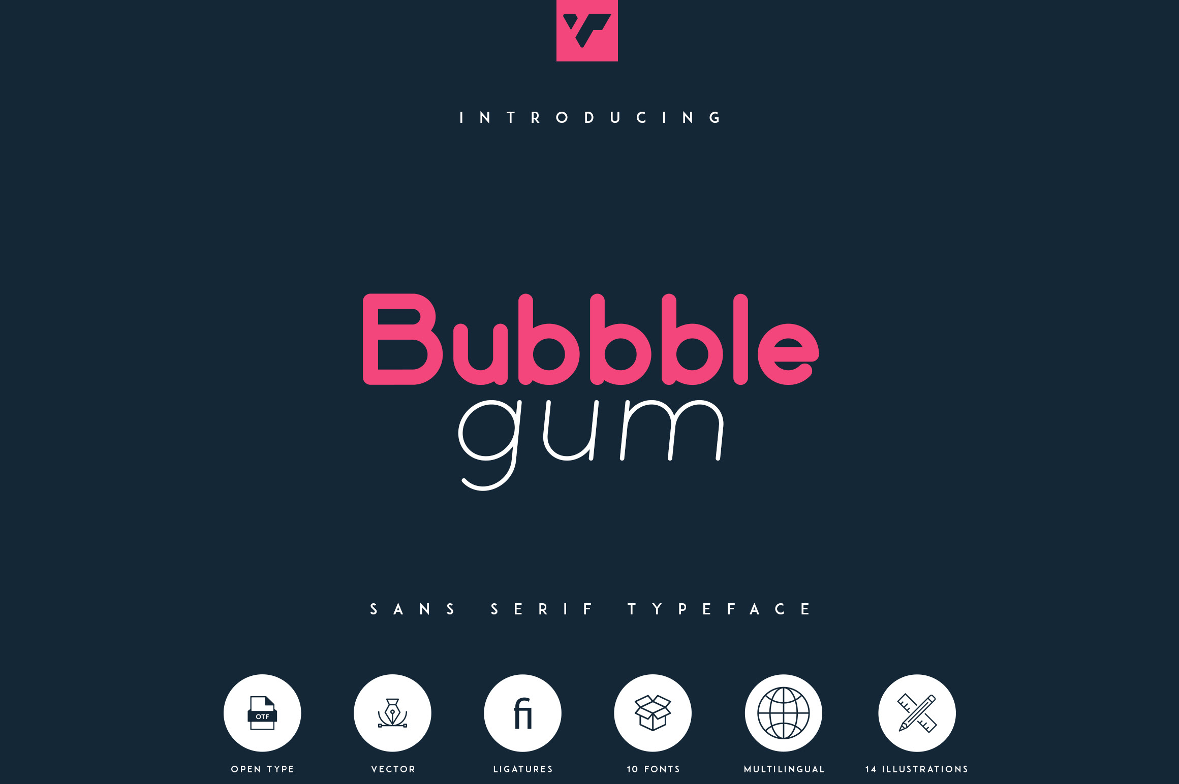 Bubbble Gum - sans serif typeface rendition image