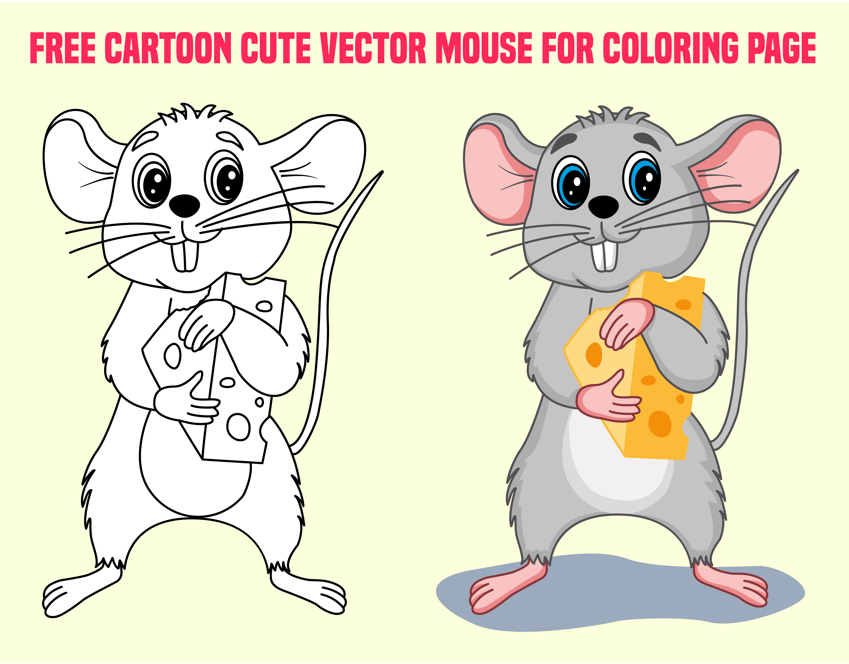 Vector illustration of a funny little mouse rendition image