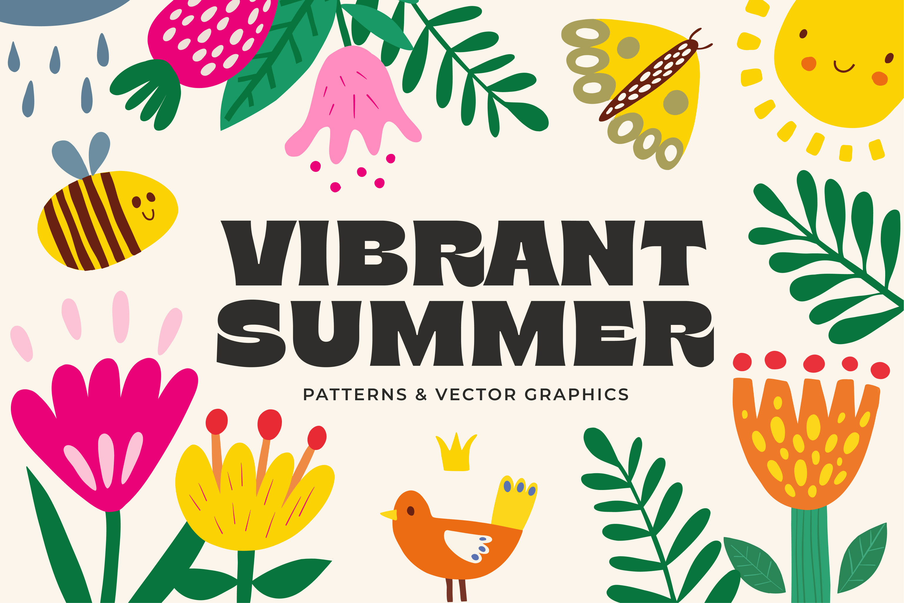 VIBRANT SUMMER patterns and graphics rendition image