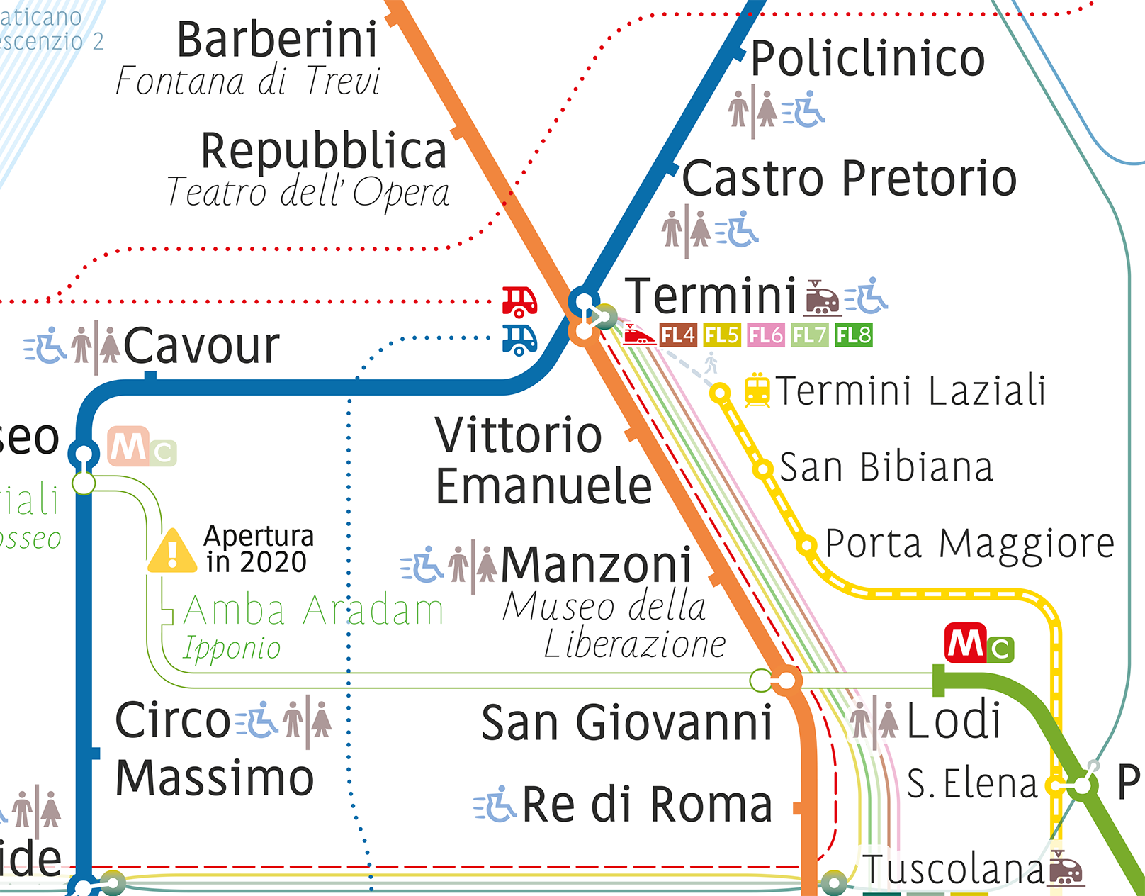 Mappa di metro di Roma rendition image