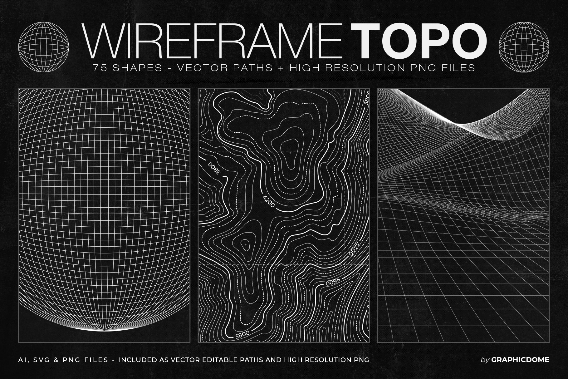 75 Wireframe Topo Elements Vectors rendition image
