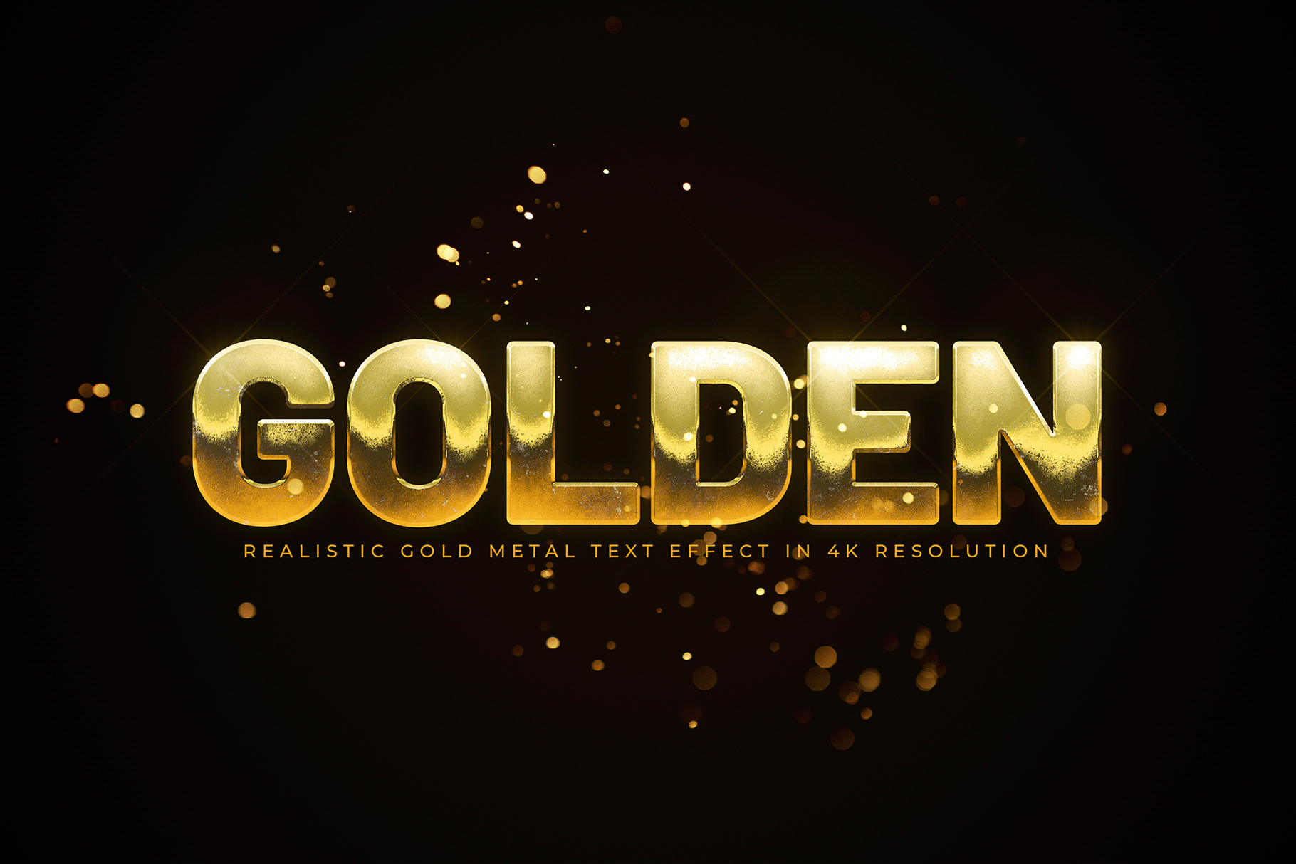 Gold Text Effect rendition image