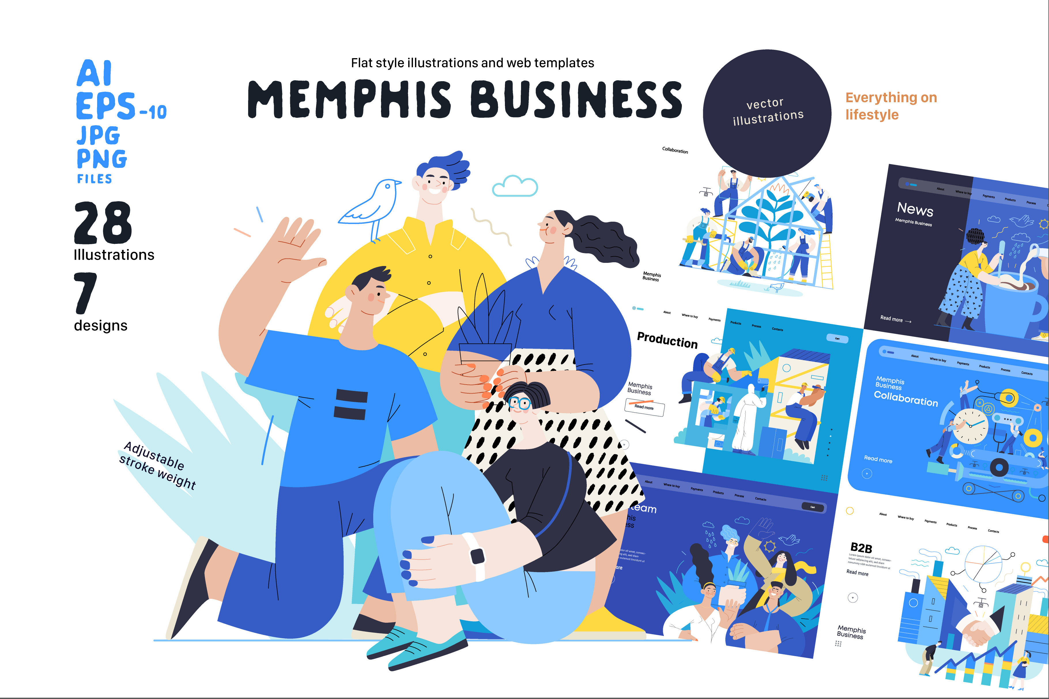 Grivina Memphis Business 1 free EPS illustration rendition image