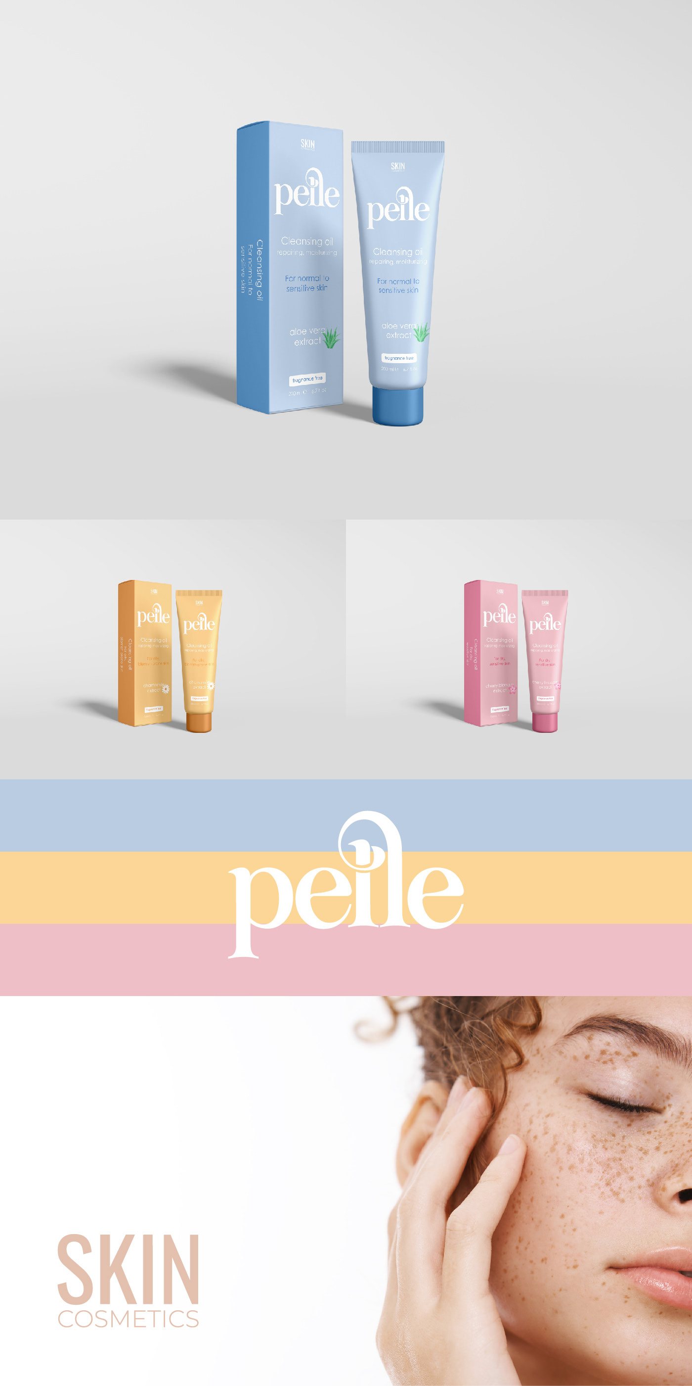 Pelle skin care packaging rendition image