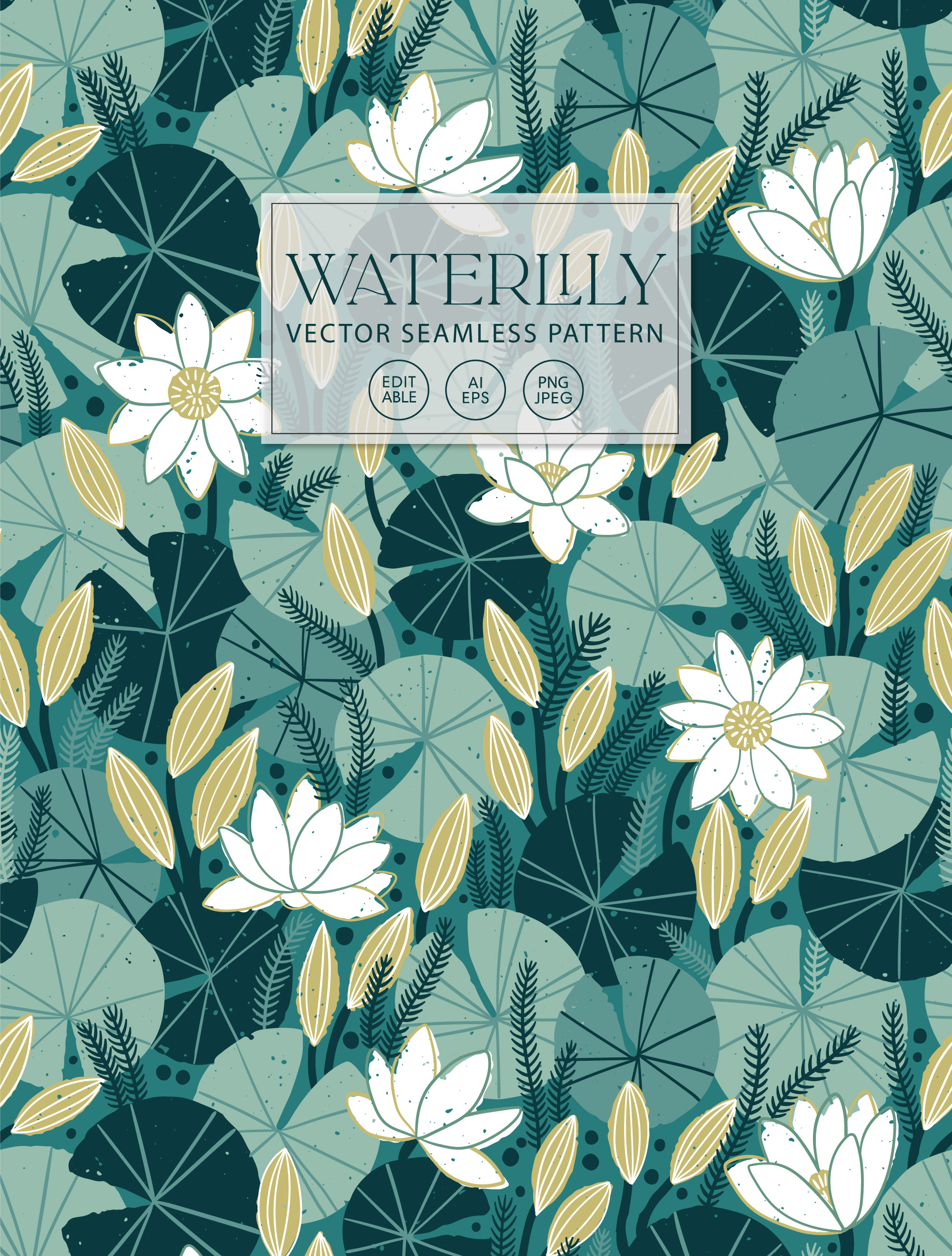 Waterlily-Turquoise rendition image