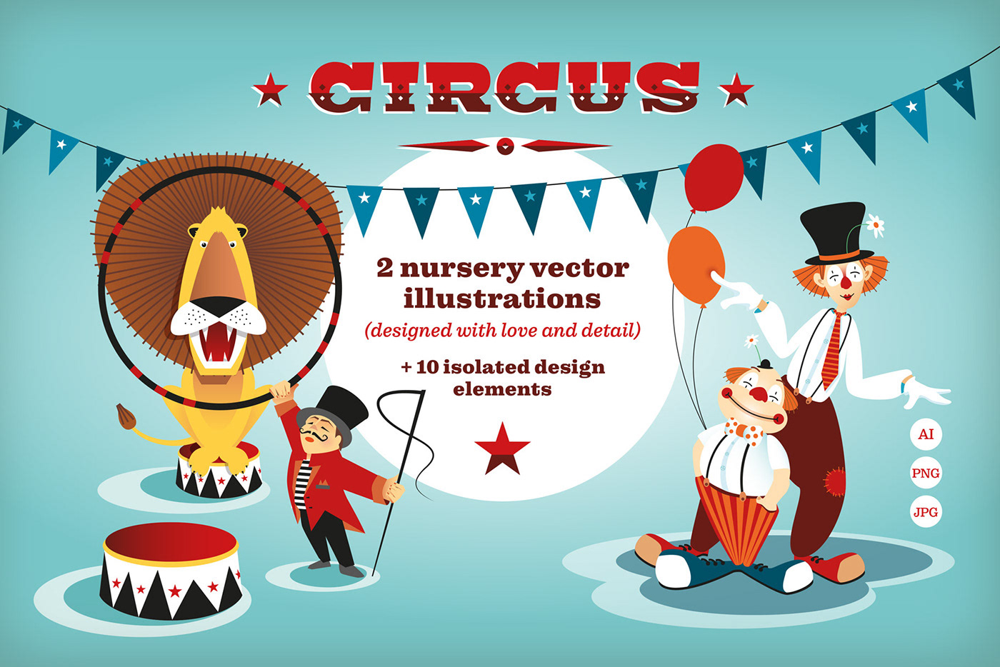 Circus Vector Nursery Illustrations rendition image