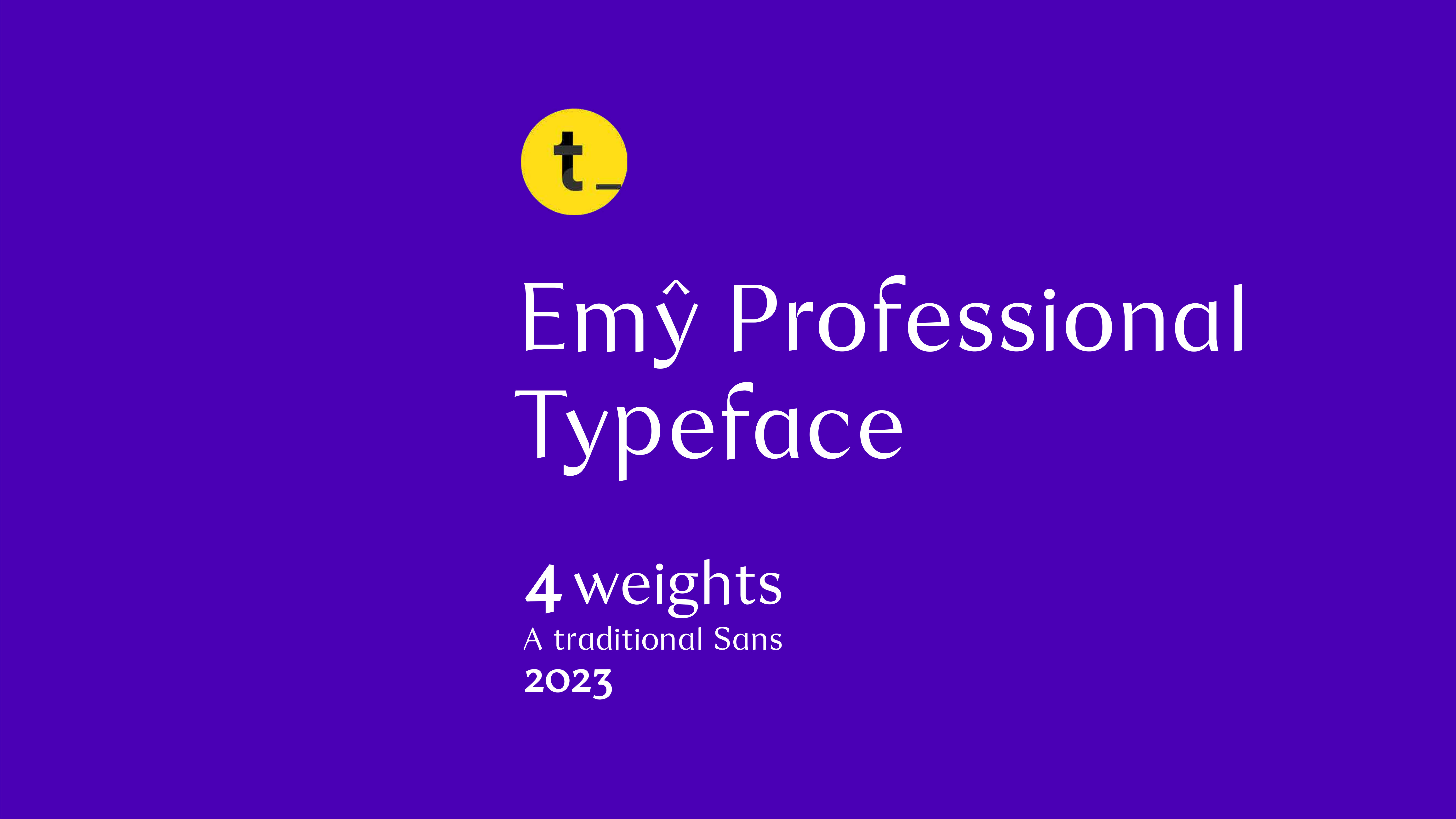 Emy Professional Typeface 2023 rendition image