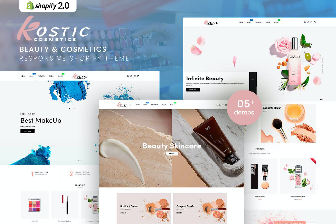 Kostic - Beauty and Cosmetics Shopify Theme rendition image