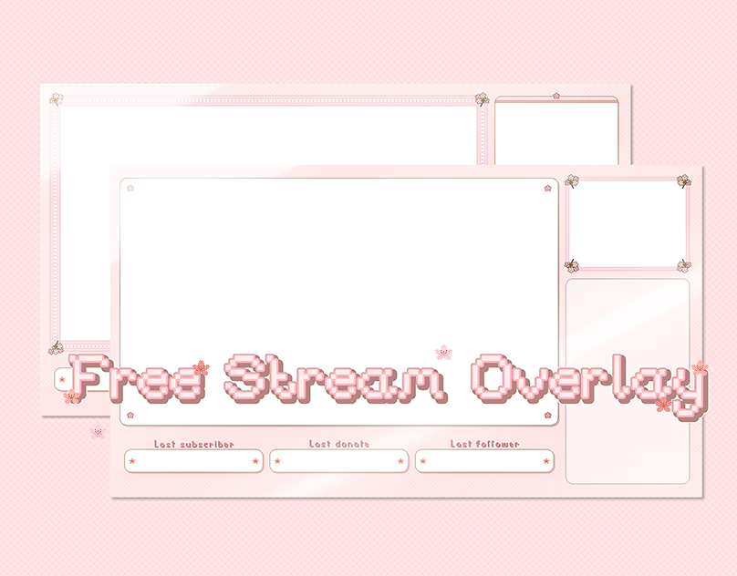 Kawaii Style Panels for Streamers Cute Pink Pixel /'Window/' Themed Twitch Panels