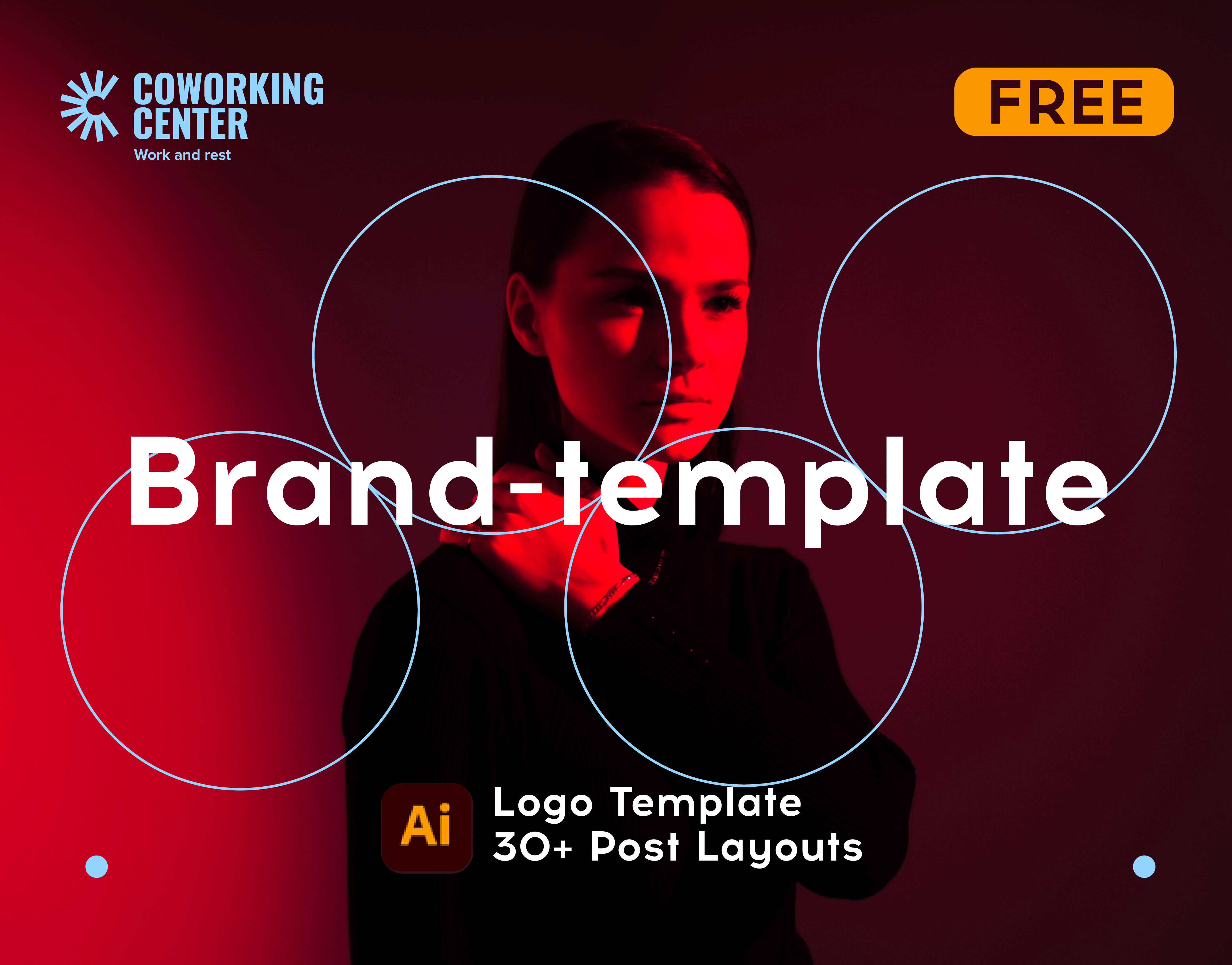 Brand template and instagram post rendition image