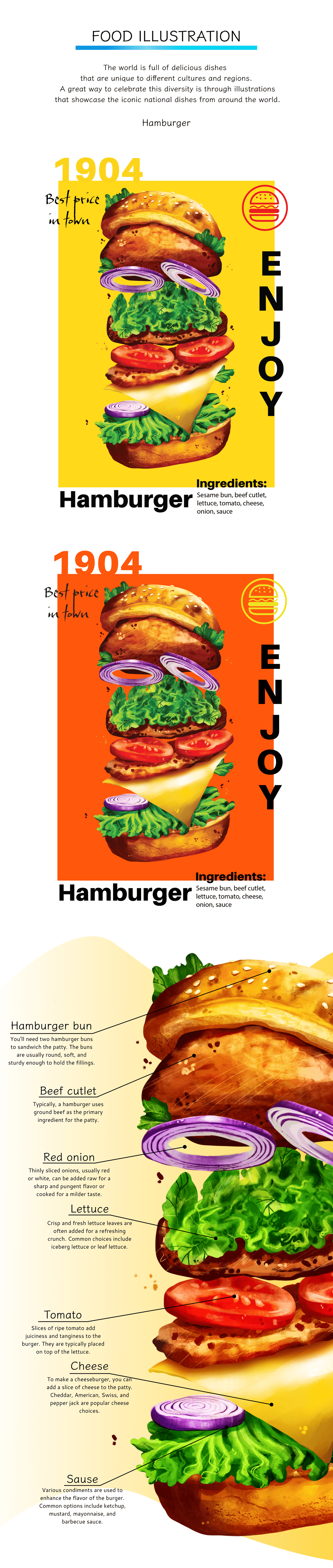 Hamburger poster A4 rendition image