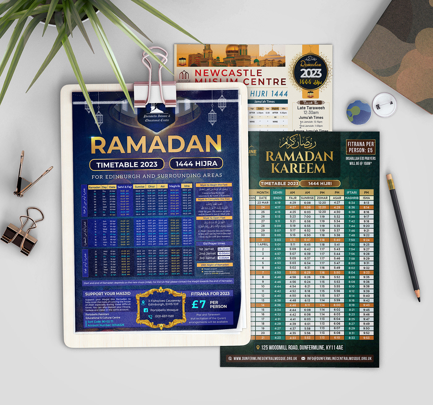 Custom Islamic calendar template design rendition image